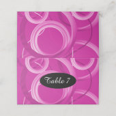 ピンクの旋回テーブルの着座番号座席表 プレイスカード (外部開封)