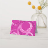 ピンクの旋回テーブルの着座番号座席表 プレイスカード (裏面)