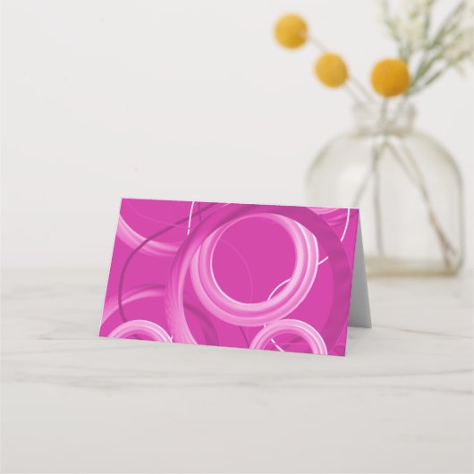 ピンクの旋回テーブルの着座番号座席表 プレイスカード (裏面)