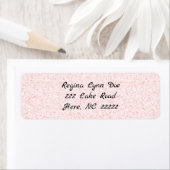 ピンクの旋回差出人住所ラベル ラベル (インサイチュ)