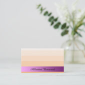 ピンクの旗のカスタムの文字が付いている勾配のモモ 名刺 (スタンド正面)