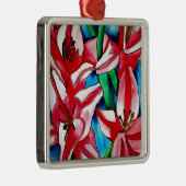 ピンクの日のユリの水の色のアー絵画ト メタルオーナメント (右)