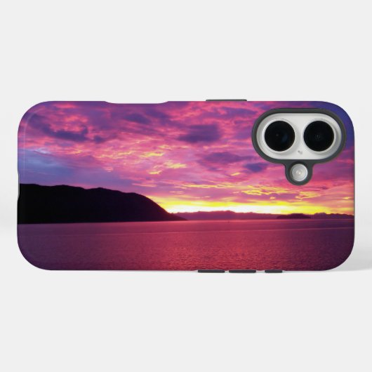 ピンクの日の出の海の写真 Case-Mate iPhoneケース (裏面 (横))