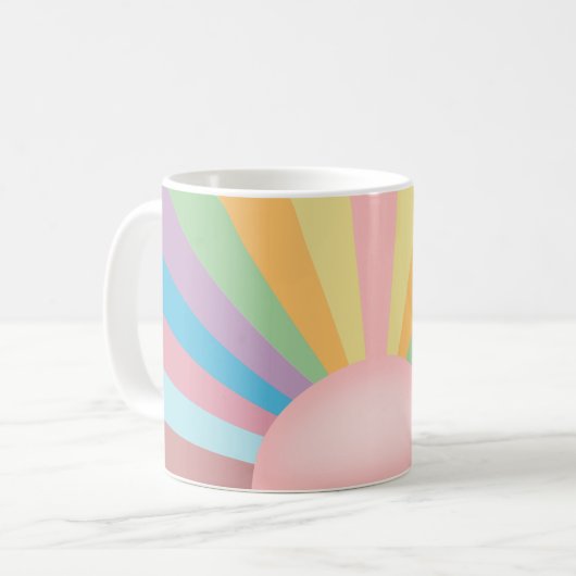 ピンクの日の出 コーヒーマグカップ (正面左)