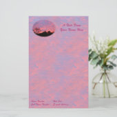 ピンクの日の出 便箋 (スタンド正面)