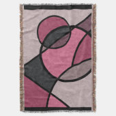 ピンクの日の出、抽象芸術 スローブランケット (正面縦)