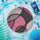 ピンクの日の出、抽象芸術 ペーパープレート (パーティー)