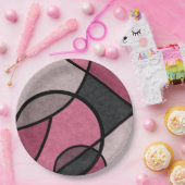 ピンクの日の出、抽象芸術 ペーパープレート (パーティー)