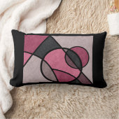 ピンクの日の出、抽象芸術 ランバークッション (ブランケット)