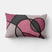 ピンクの日の出、抽象芸術 ランバークッション (裏面)