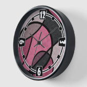 ピンクの日の出、抽象芸術 壁時計 (傾斜)