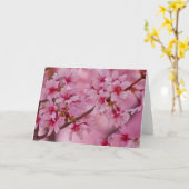 ピンクの日本のな桜で浸される カード (黄色い花)