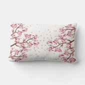 ピンクの日本のな桜の枝 ランバークッション (裏面)