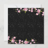 ピンクの日本の桜の結婚式 招待状 (裏面)
