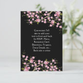 ピンクの日本の桜の結婚式 招待状 (スタンド正面)