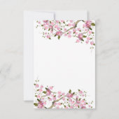 ピンクの日本の桜の結婚式 招待状 (裏面)