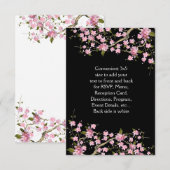 ピンクの日本の桜の結婚式 招待状 (正面/裏面)