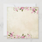 ピンクの日本の桜の結婚式 招待状 (裏面)