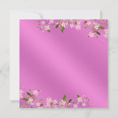 ピンクの日本の桜の結婚式 招待状 (裏面)