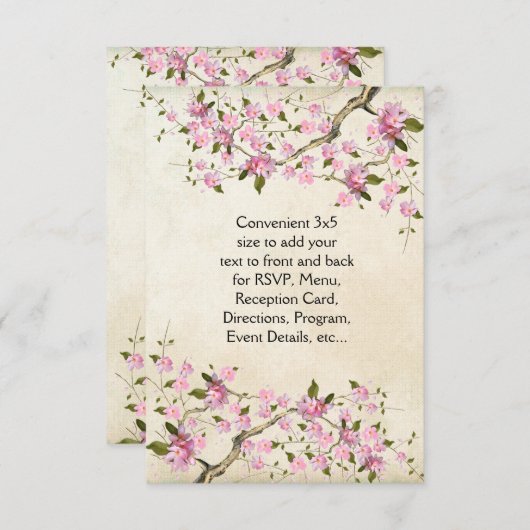 ピンクの日本桜の結婚式 (正面/裏面)