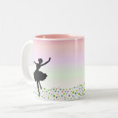 -ピンクの日没星の中で踊ること ツートーンマグカップ (正面左)
