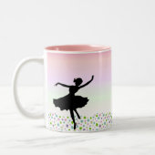 -ピンクの日没星の中で踊ること ツートーンマグカップ (左)