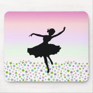 -ピンクの日没星の中で踊ること マウスパッド