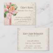 ピンクの旧式なヴィンテージのエレガントで物惜しみしなくフランスのなバラ 名刺 (正面/裏面)