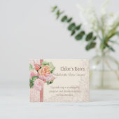 ピンクの旧式なヴィンテージのエレガントで物惜しみしなくフランスのなバラ 名刺 (スタンド正面)