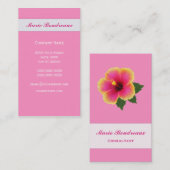 ピンクの明るいハイビスカス 名刺 (正面/裏面)