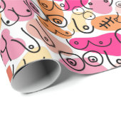 ピンクの明るいベビーガールシャワーラッピング紙 ラッピングペーパー (ロールコーナー)