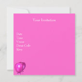 ピンクの明るい吹きかわいらし出しの10th誕生日パーティー 招待状 (裏面)