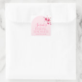 ピンクの明るい花のブライダルシャワープレゼントタグステッカー スクエアシール (バッグ)