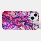 ピンクの明るい赤紫色お洒落がハートで飾られる Case-Mate iPhoneケース (裏面 (横))