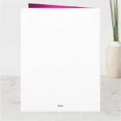 ピンクの明るい赤紫色とホワイトローズヴィンテージウェディング サンキューカード (裏面)