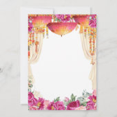 ピンクの明るい赤紫色インドバングルショオラセレモニー 招待状 (裏面)