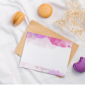 ピンクの明るい赤紫色スミレの水の色あなたの名前を追加 ノートカード