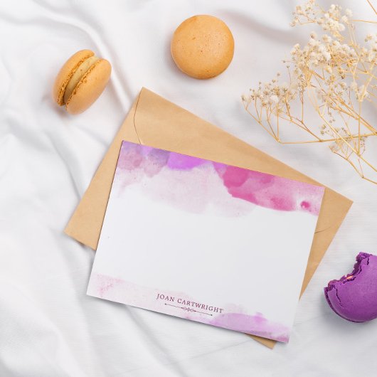 ピンクの明るい赤紫色スミレの水の色あなたの名前を追加 ノートカード