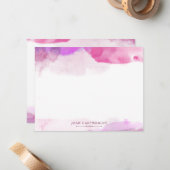 ピンクの明るい赤紫色スミレの水の色あなたの名前を追加 ノートカード (正面/裏面インサイチュ)