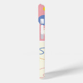 ピンクの明るい赤紫色プレストライプイドのドット落書きパターン Case-Mate iPhoneケース (裏面 / 左)