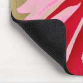 ピンクの明るい赤紫色ポップ・アートのアート水彩花 マウスパッド (コーナー)