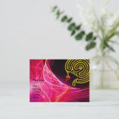 ピンクの明るい赤紫色赤光波の過迷路 名刺 (スタンド正面)