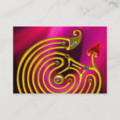 ピンクの明るい赤紫色赤光波の過迷路 名刺 (裏面)