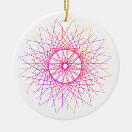 ピンクの星のドードルセラミック#28 セラミックオーナメント