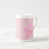 ピンクの星のマグカップ ボーンチャイナマグカップ (正面右)
