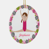 ピンクの星の体育専門家のブラウンのブレード セラミックオーナメント (右)