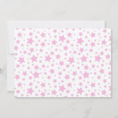 ピンクの星の写真それは女の子のベビーシャワーの招待状です 招待状 (裏面)