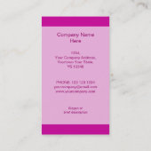 ピンクの星の名刺ピンクのストライプ縦型 名刺 (裏面)
