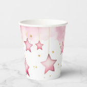 ピンクの星の紙コップ 紙コップ (正面)