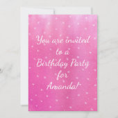 ピンクの星の組み合わせ ホワイトスター 誕生日パーティー招待状 招待状 (正面)
